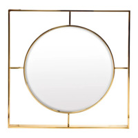 Настоящее фото товара Зеркало золотое круглое в квадратной раме, произведённого компанией ChiedoCover