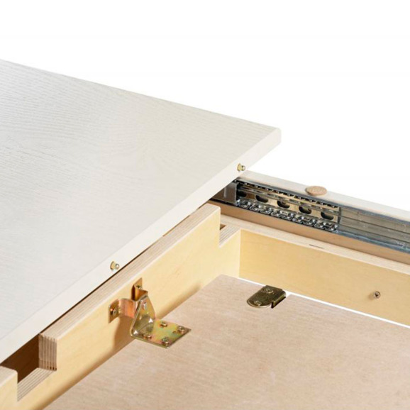 Деревянный стол Морнит 180(240)х100х76 слоновая кость / золото - фото 10