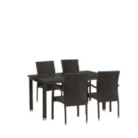Настоящее фото товара Комплект мебели Аврора, 4 стула, коричневый, произведённого компанией ChiedoCover