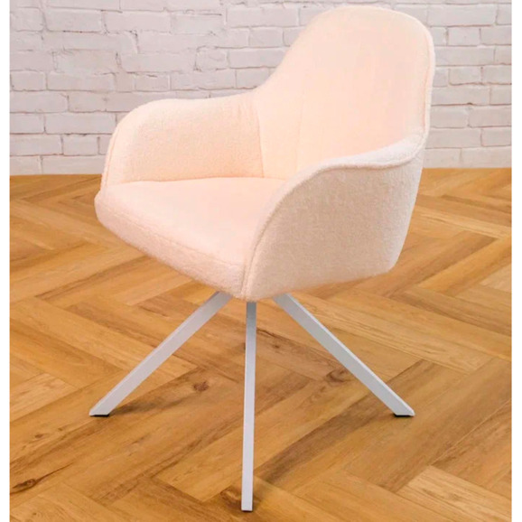 Кресло Сета, пирамида, молочный, белый, букле - фото 3