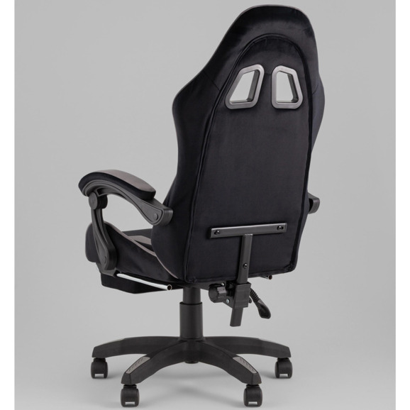Кресло спортивное TopChairs MG-7019 велюр черно-серый - фото 5
