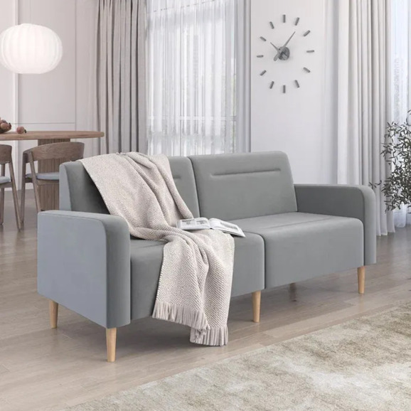 Диван Папилла, велюр, 182 см, светло-серый Диван Папилла, велюр, 182 см, светло-серый - фото 5