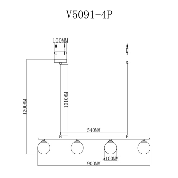 Подвесной светильник V5091-4P Lingdal - фото 2