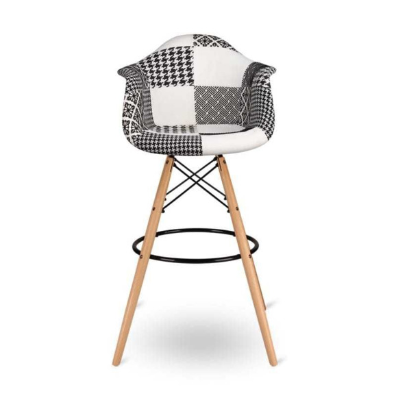 Кресло Eames DAW Барное Patchwork Black&White - фото 2
