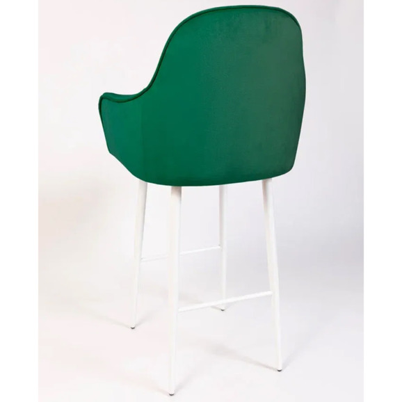 Кресло Сета, барные ножки, зеленый, белый, велюр - фото 5