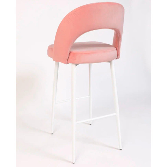 Стул Пиннате, барный, пудровый, белый, велюр - фото 5