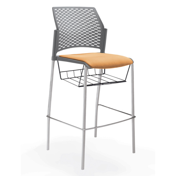 Стул Ревайнд барный с мягким сиденьем и корзиной для бумаг, серый Стул Ревайнд барный с мягким сиденьем и корзиной для бумаг, серый - фото 5