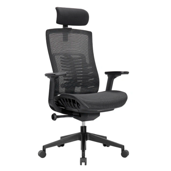 Офисное поворотное кресло Sparx ft-2 raze plus black / black, mesh, черный - фото 1