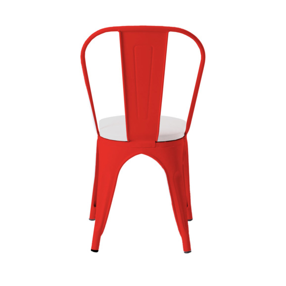 Стул Tolix Soft, красный, экокожа белая Стул Tolix Soft, красный, экокожа белая - фото 4