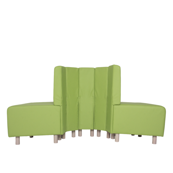 Диван Круг, экокожа Nitro Green, ножки бук морилка белая - фото 4