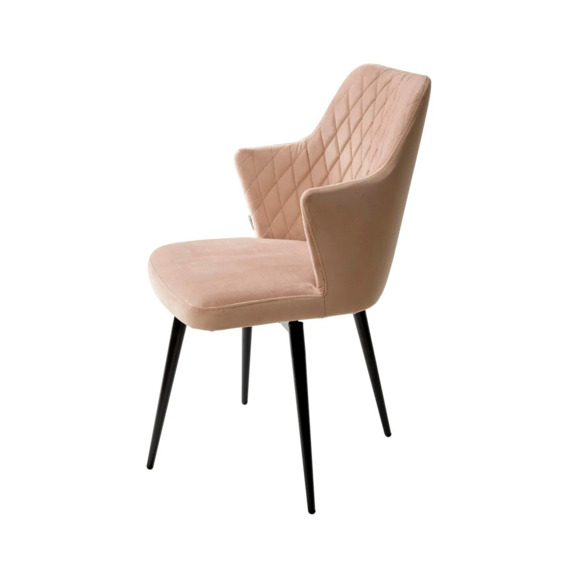 Стул HERMAN, бежевый, велюр, черный каркас, поворотный - фото 2