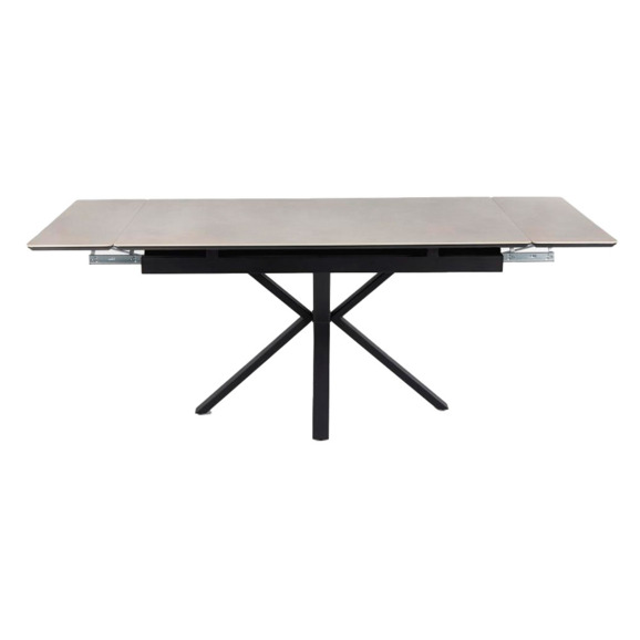 Керамический стол Старлайт 140 (200) х 80 carmen light grey / черный - фото 4