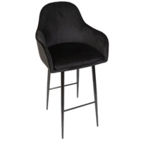Настоящее фото товара Кресло Сета, барные ножки, черный, велюр, произведённого компанией ChiedoCover
