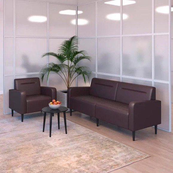 Кресло Папилла, экокожа, коричневый - фото 5