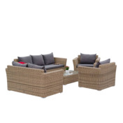 Фотография товара Капучино Дабл лаунж-зона из искусственного ротанга, соломенный от компании ChiedoCover.