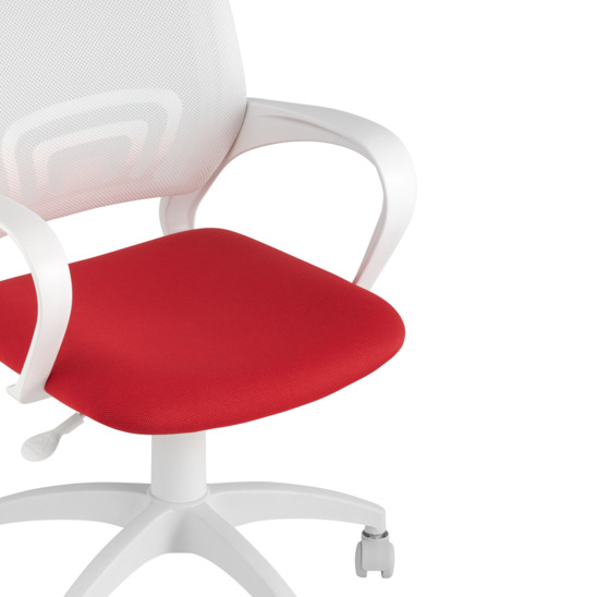 Кресло офисное TopChairs ST-BASIC-W красный, белая спинка - фото 5