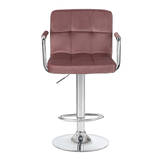 Барный стул Фолкрик, пудрово-розовый велюр - фото 4