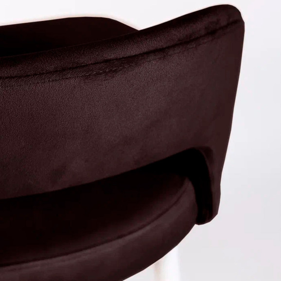 Стул Пиннате, барный, коричневый, белый, велюр - фото 9