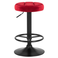 Настоящее фото товара Барный стул ПАВИЯ,черная база, велюр бордовый, произведённого компанией ChiedoCover
