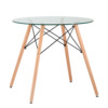 Стол круглый Eames DSW NEW, D80, прозрачный, стекло
