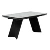 Стеклянный стол Вейв 140(200)х80 кристл белый мрамор / черный