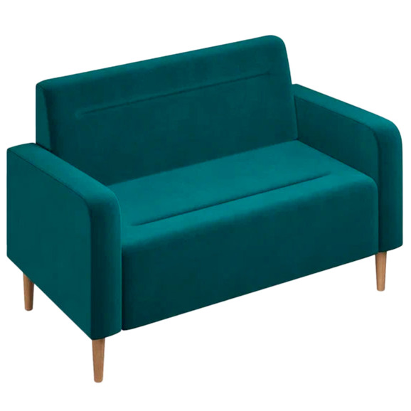 Диван Папилла, велюр, 132 см, изумрудный - фото 1