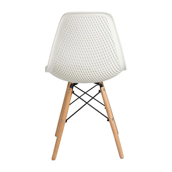 Стул пластиковый перфорированный Eames, бук, белый - фото 4
