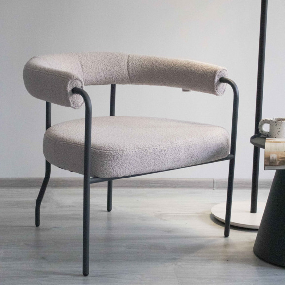 Кресло Luffy, букле, серый - фото 3