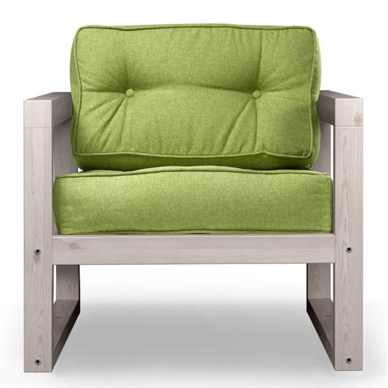 Кресло Амстер беленый дуб, зеленое - фото 2