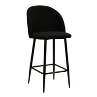 Настоящее фото товара Полубарный стул Solar, велюр черный мягкий, произведённого компанией ChiedoCover