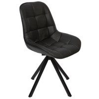 Настоящее фото товара Стул Мускус, пирамида, кожа, черный, черный, произведённого компанией ChiedoCover
