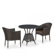 Комплект мебели Энфилд, латте, 2 стула, круглая столешница
