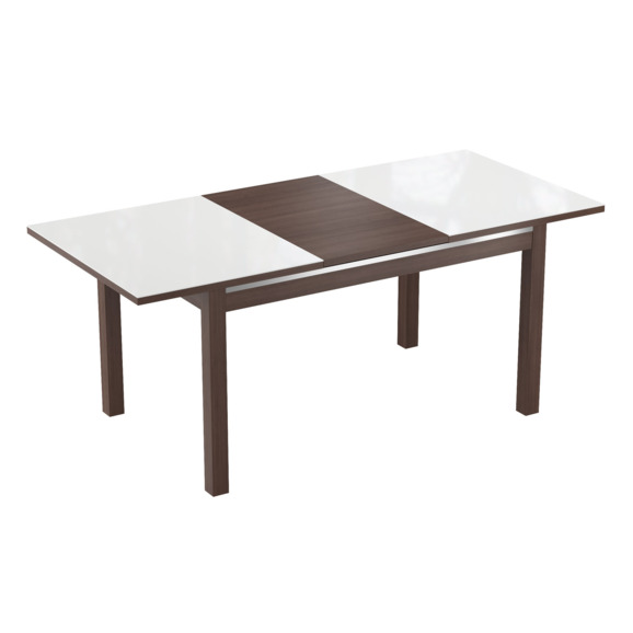 Стол Гласс-4, венге, белый глянец - фото 2