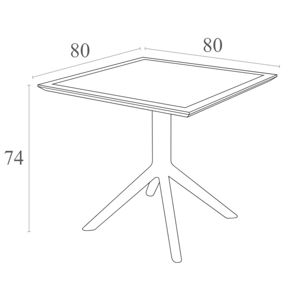 Стол пластиковый Sky Table бежевый - фото 3