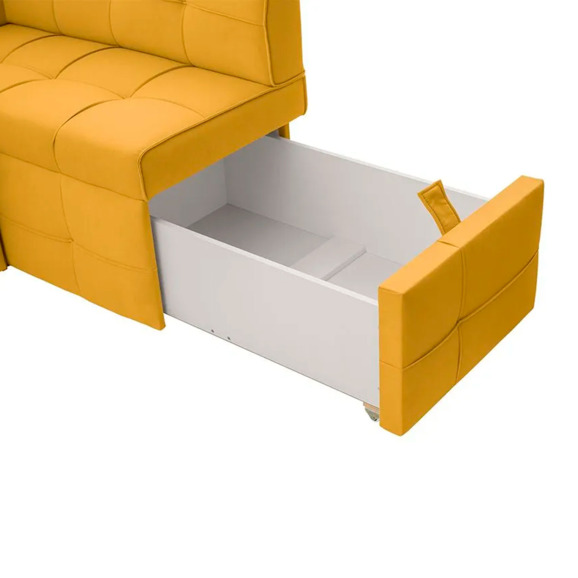 Угловой диван для кухни Атлант Плюс, желтый, правый - фото 4