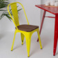 Реальное фото товара Стул Tolix Wood, желтый производства ChiedoCover Реальное изображение товара 2 Стул Tolix Wood, желтый производства ChiedoCover