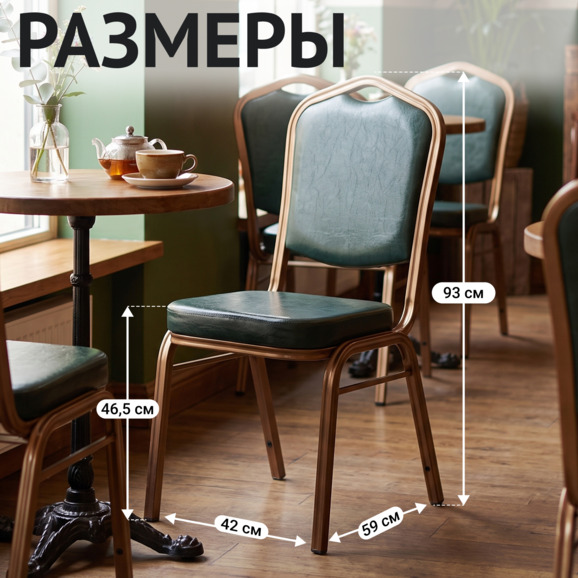 Стул Хит 25, кожзам Молеро 405, каркас бронза Стул Хит 25, кожзам Молеро 405, каркас бронза - фото 5