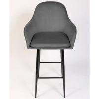 Фотография товара Кресло Сета, барные ножки, серый, черный, велюр от компании ChiedoCover.