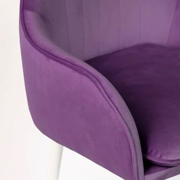 Кресло Сета, барные ножки, фиолетовый, белый, велюр - фото 9