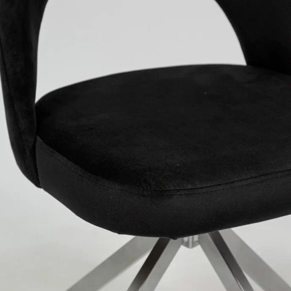 Стул Пиннате, пирамида, черный, серебро, велюр - фото 6