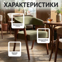 Фотография товара Стул Рикко, велюр Шарли 6, ножки бук морилка старинный орех от компании ChiedoCover.