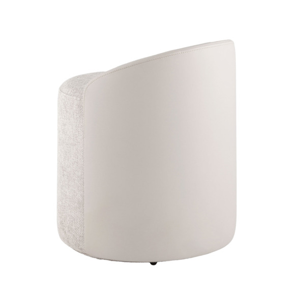 Пуф Тея спинка экокожа, сиденье шенилл, светло-серый - фото 3