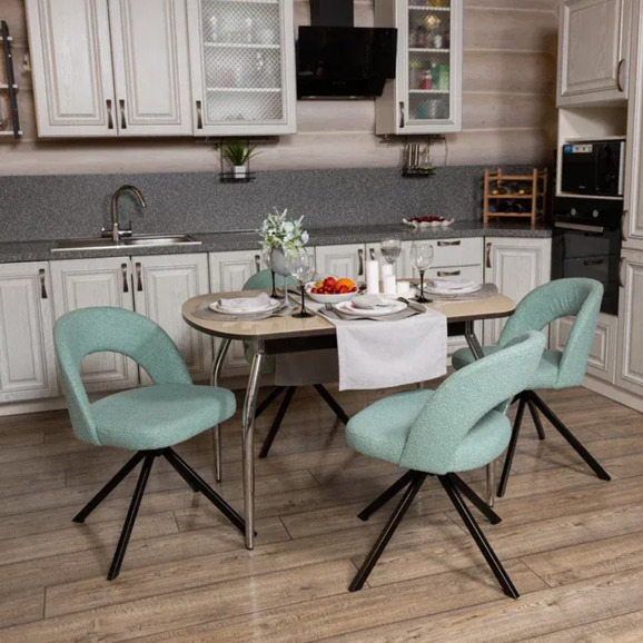 Стул Пиннате, пирамида, мятный, черный, букле - фото 3