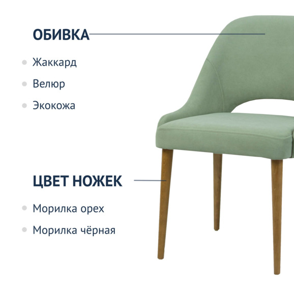 Стул Мила, фисташковый - фото 2