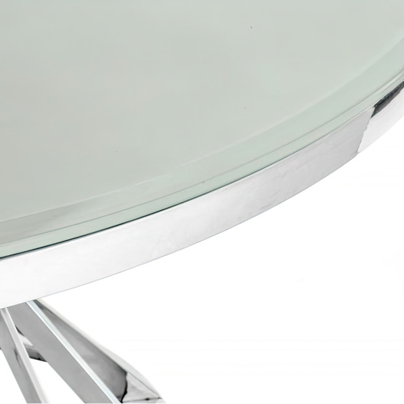 Стол стеклянный Twist steel / white - фото 2
