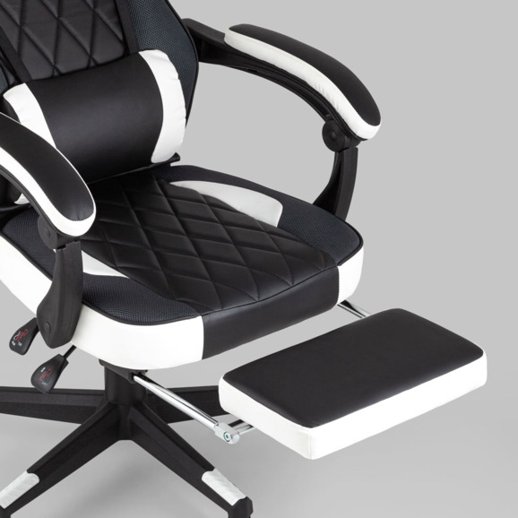 Кресло игровое TopChairs Virage черно-белое - фото 6