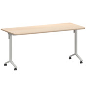 Фотография товара Стол мобильный складной радиусный, бук, белый, 22 мм, 160*70 от компании ChiedoCover.