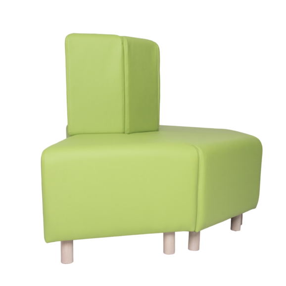 Диван Круг, экокожа Nitro Green, ножки бук морилка белая - фото 3