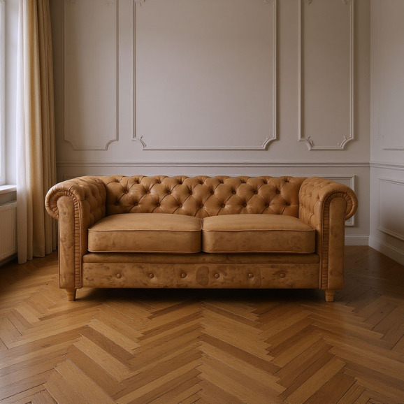 Диван Честер, оранжевый, велюр, 2000 - фото 8