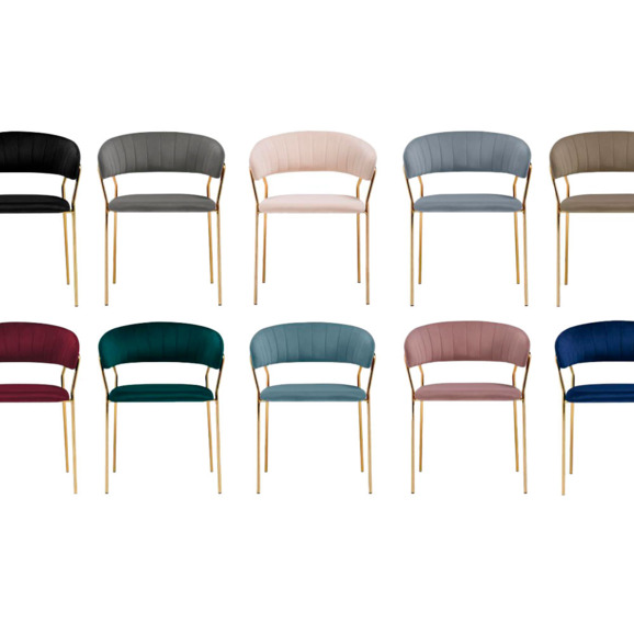 Стул на металлокаркасе Kamelia 1 dark gray / gold Стул на металлокаркасе Kamelia 1 dark gray / gold - фото 9